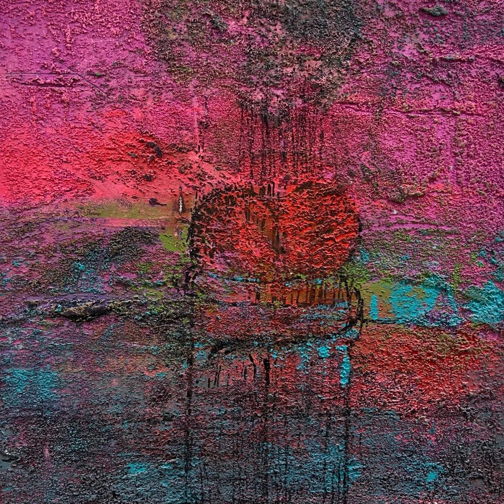 Untitled painting no. 3, mixed media on canvas, 40 × 40 cm