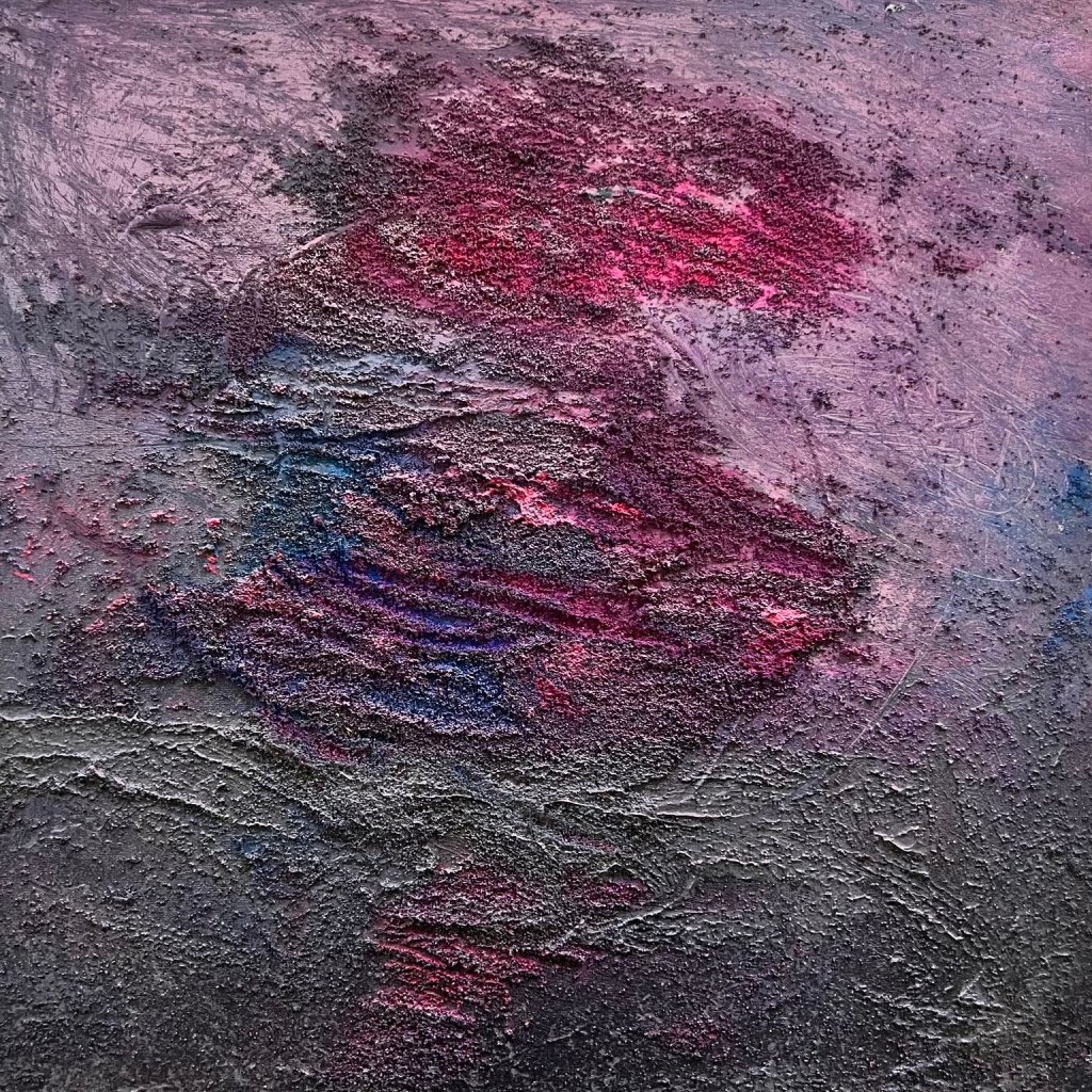 Untitled painting no. 4, mixed media on canvas, 40 × 40 cm